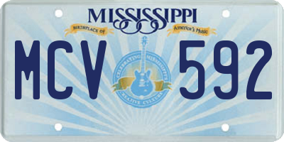 MS license plate MCV592