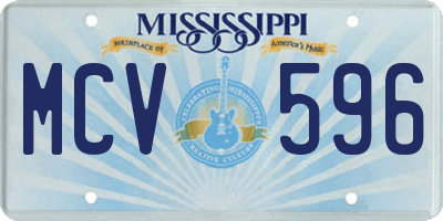 MS license plate MCV596