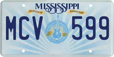 MS license plate MCV599