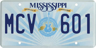 MS license plate MCV601