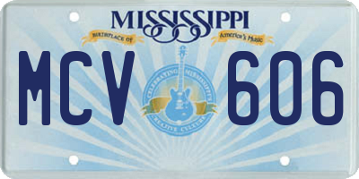 MS license plate MCV606