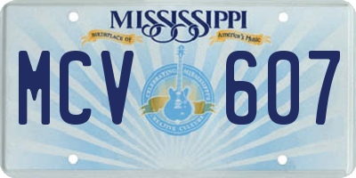 MS license plate MCV607
