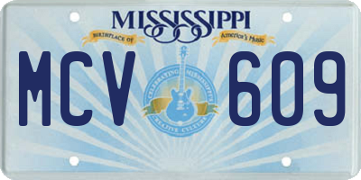 MS license plate MCV609