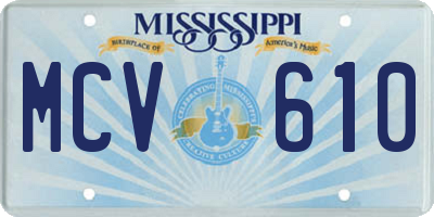 MS license plate MCV610