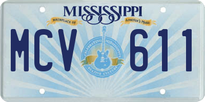 MS license plate MCV611