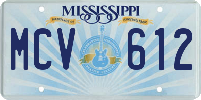MS license plate MCV612