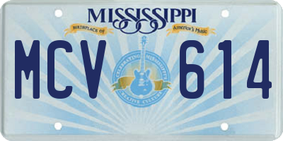 MS license plate MCV614