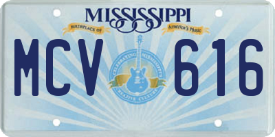 MS license plate MCV616