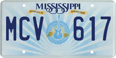 MS license plate MCV617