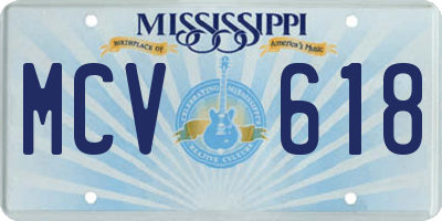MS license plate MCV618