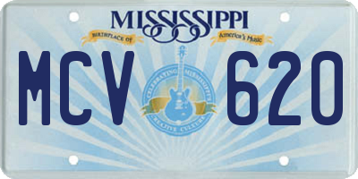 MS license plate MCV620