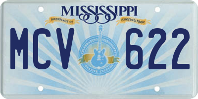 MS license plate MCV622
