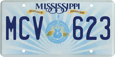 MS license plate MCV623
