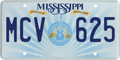 MS license plate MCV625
