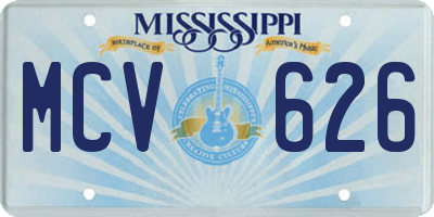 MS license plate MCV626