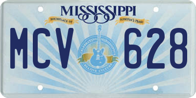 MS license plate MCV628