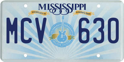 MS license plate MCV630