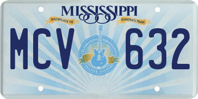 MS license plate MCV632