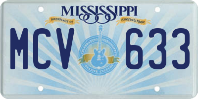 MS license plate MCV633