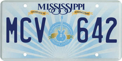 MS license plate MCV642