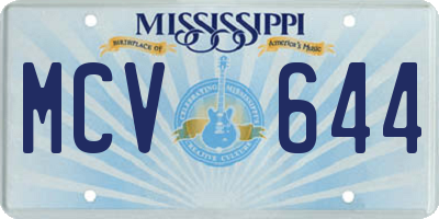 MS license plate MCV644