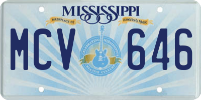 MS license plate MCV646