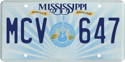 MS license plate MCV647