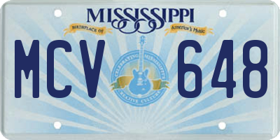 MS license plate MCV648