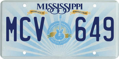 MS license plate MCV649