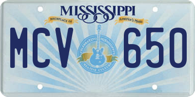 MS license plate MCV650