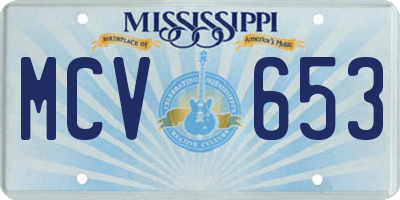 MS license plate MCV653