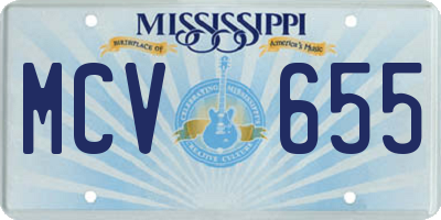 MS license plate MCV655