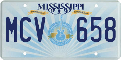 MS license plate MCV658