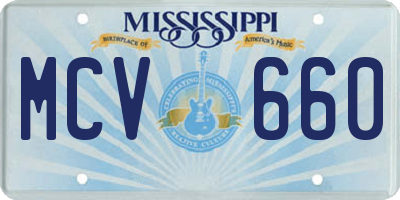 MS license plate MCV660