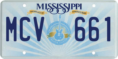 MS license plate MCV661