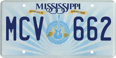 MS license plate MCV662