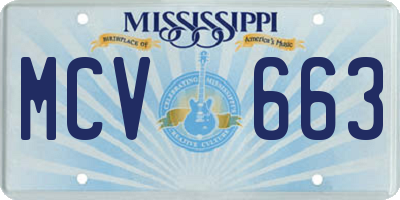 MS license plate MCV663