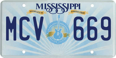 MS license plate MCV669