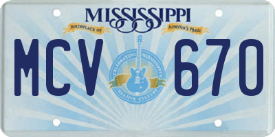 MS license plate MCV670