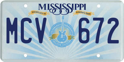 MS license plate MCV672