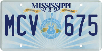 MS license plate MCV675