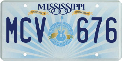 MS license plate MCV676