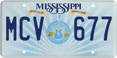 MS license plate MCV677
