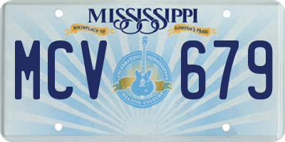 MS license plate MCV679