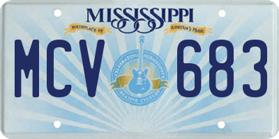 MS license plate MCV683