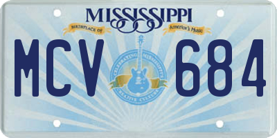 MS license plate MCV684