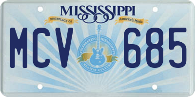 MS license plate MCV685