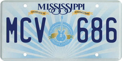 MS license plate MCV686