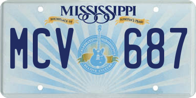 MS license plate MCV687