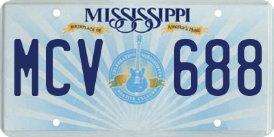 MS license plate MCV688
